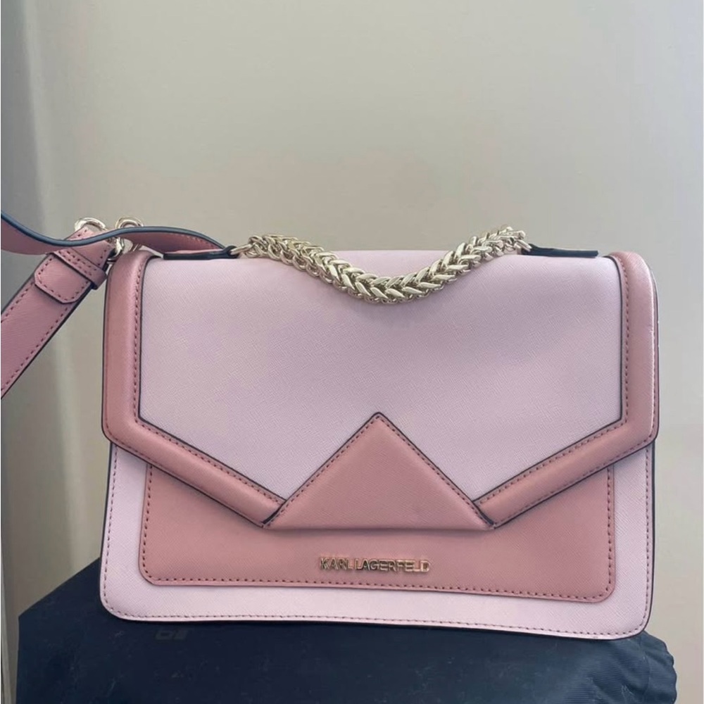 Karl Lagerfeld Pink Crossbody Bag with Geometric Design